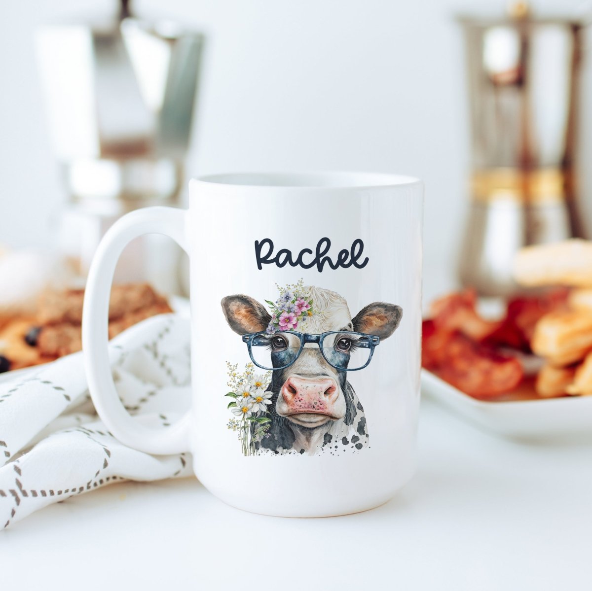 Personalized Cow with Glasses Mug - Zookaboo