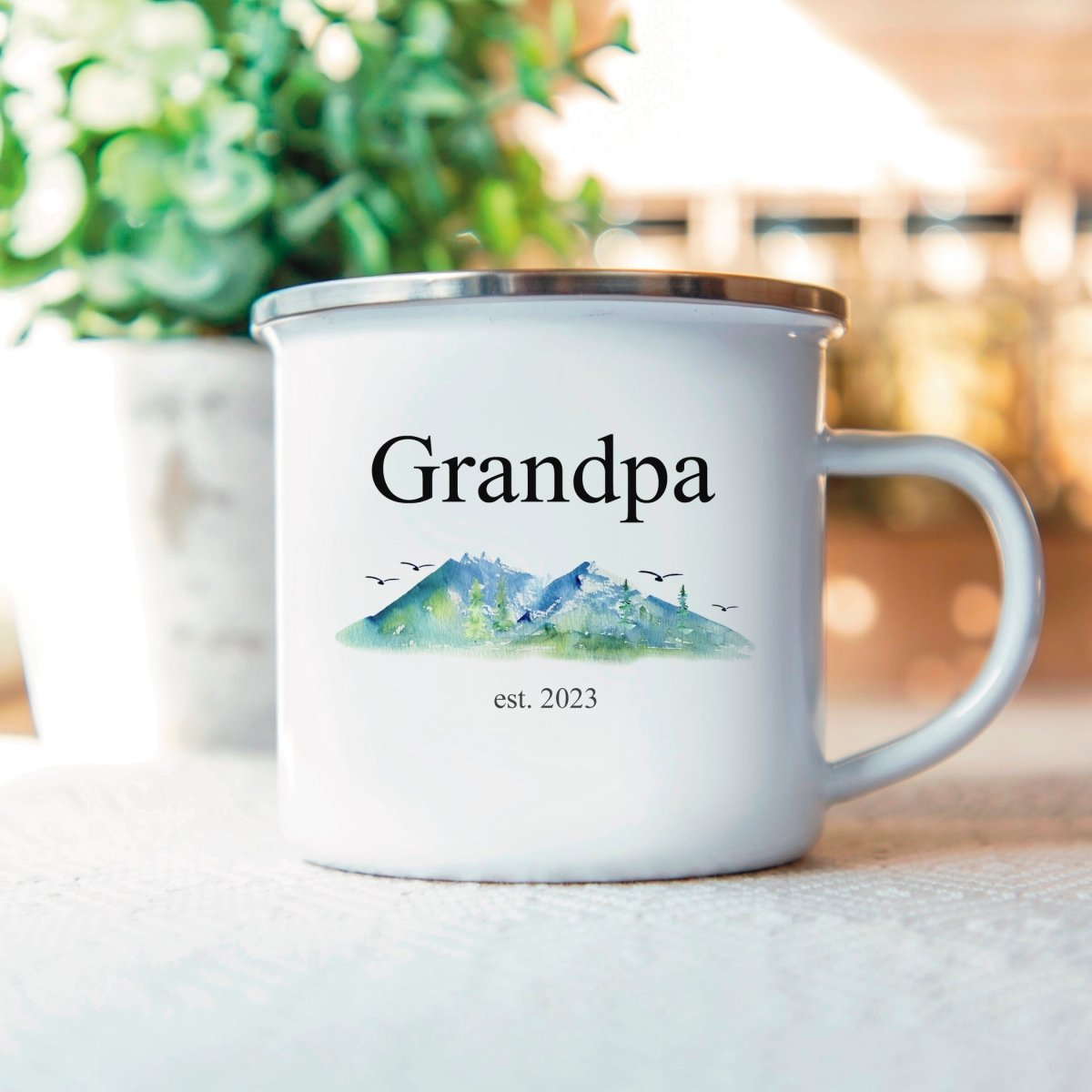 Personalized Grandpa Est Camp Cup - Zookaboo
