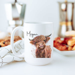 Personalized Highland Cow Mug - Zookaboo