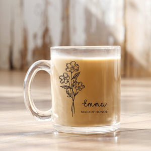 Personalized Maid of Honor Glass Coffee Cup - Zookaboo