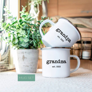 Personalized Typewriter Font Grandparent Est 2023 Camp Cup Set - Zookaboo