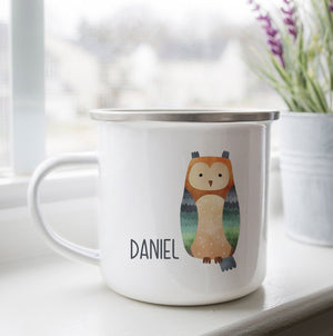 Personalized Watercolor Owl Camp Cup - Zookaboo